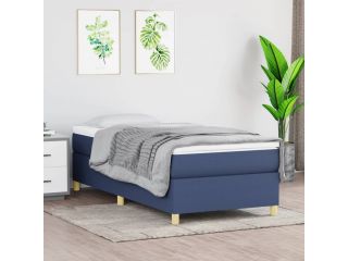 Box spring postel modrý 100 x 200 cm textil