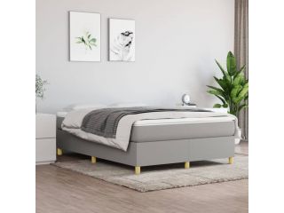 Box spring postel světle šedá 140x200 cm textil
