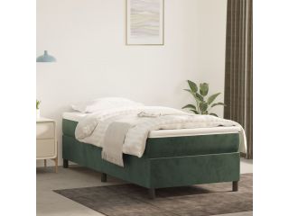 Box spring postel tmavě zelená 100 x 200 cm samet