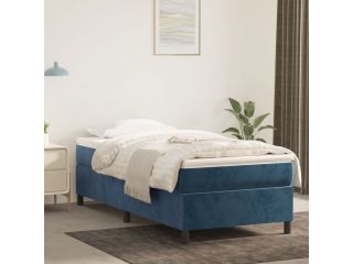 Box spring postel tmavě modrá 100 x 200 cm samet