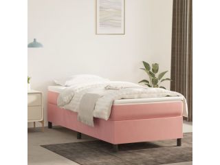Box spring postel růžová 100 x 200 cm samet