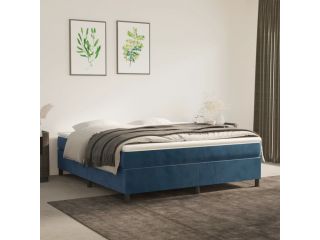 Box spring postel tmavě modrá 180 x 200 cm samet