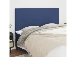 Čelo postele 4 ks modré 90x5x78/88 cm textil