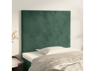 vidaXL Čelo postele 2 ks tmavě zelené 90x5x78/88 cm samet