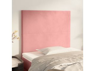 Čelo postele 2 ks růžové 90x5x78/88 cm samet