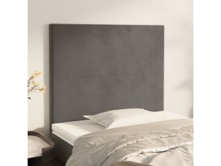 Čelo postele 2 ks tmavě šedé 100 x 5 x 78/88 cm samet