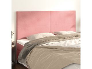 Čelo postele 4 ks růžové 100x5x78/88 cm samet