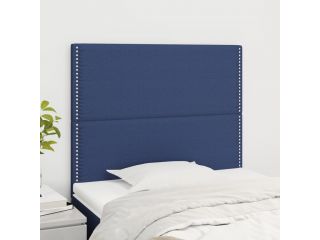 Čelo postele 2 ks modré 100x5x78/88 cm textil