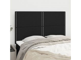 Čela postele 4 ks černá 72 x 5 x 78/88 cm textil