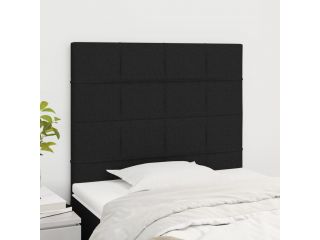 Čelo postele 2 ks černé 80 x 5 x 78/88 cm textil