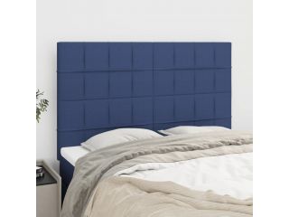 Čela postele 4 ks modrá 72 x 5 x 78/88 cm textil