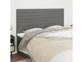 vidaXL Čelo postele 4 ks tmavě šedé 80 x 5 x 78/88 cm textil