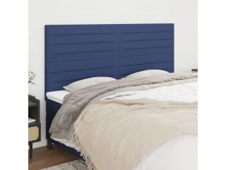vidaXL Čelo postele 4 ks modré 80 x 5 x 78/88 cm textil