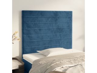 vidaXL Čelo postele 2 ks tmavě modré 80 x 5 x 78/88 cm samet