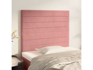 vidaXL Čelo postele 2 ks růžové 100x5x78/88 cm samet