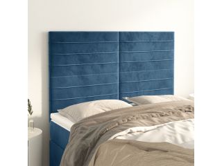 Čela postele 4 ks tmavě modrá 72 x 5 x 78/88 cm samet