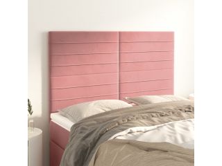 Čelo postele 4 ks růžové 72x5x78/88 cm samet