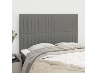 vidaXL Čela postele 4 ks tmavě šedá 72 x 5 x 78/88 cm textil