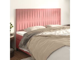 Čelo postele 4 ks růžové 80 x 5 x 78/88 cm samet