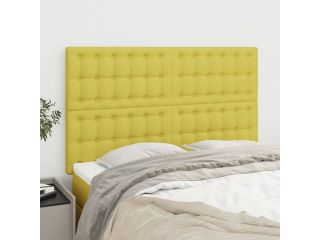 Čela postele 4 ks zelená 72 x 5 x 78/88 cm textil