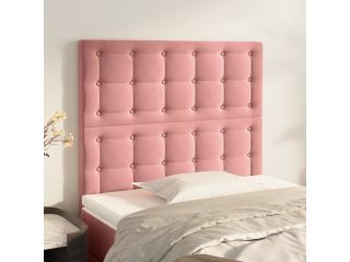 Čelo postele 2 ks růžové 80 x 5 x 78/88 cm samet