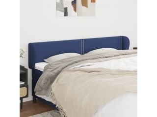 Čelo postele typu ušák modré 203x23x78/88 cm textil