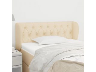vidaXL Čelo postele typu ušák krémové 103x23x78/88 cm textil