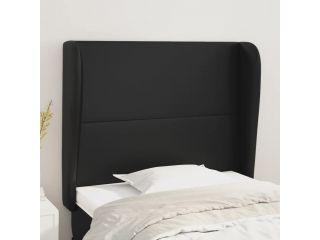 Čelo postele typu ušák černé 103x23x118/128 cm umělá kůže
