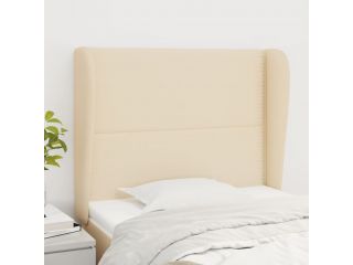 vidaXL Čelo postele typu ušák krémové 93x23x118/128 cm textil