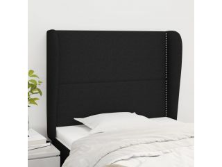 Čelo postele typu ušák černé 103x23x118/128 cm textil
