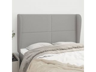 Čelo postele typu ušák světle šedé 147x23x118/128 cm textil