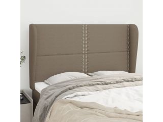 Čelo postele typu ušák taupe 147x23x118/128 cm textil