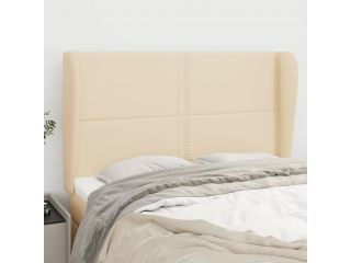 Čelo postele typu ušák krémové 147x23x118/128 cm textil