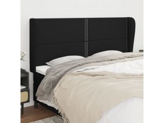 vidaXL Čelo postele typu ušák černé 163x23x118/128 cm textil