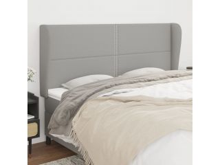 vidaXL Čelo postele typu ušák světle šedé 183x23x118/128 cm textil