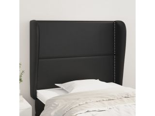 Čelo postele typu ušák černé 83 x 23 x 118/128 cm umělá kůže