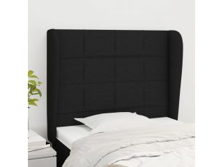 Čelo postele typu ušák černé 83 x 23 x 118/128 cm textil