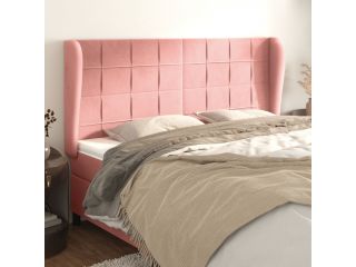Čelo postele typu ušák růžová 183x23x118/128 cm samet
