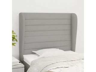 vidaXL Čelo postele typu ušák světle šedé 103x23x118/128 cm textil