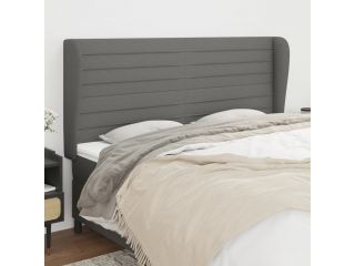 vidaXL Čelo postele typu ušák tmavě šedé 163x23x118/128 cm textil