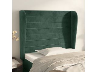 vidaXL Čelo postele typu ušák tmavě zelená 103x23x118/128 cm samet