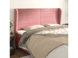 vidaXL Čelo postele typu ušák růžová 203x23x118/128 cm samet