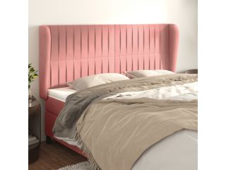 Čelo postele typu ušák růžová 203x23x118/128 cm samet
