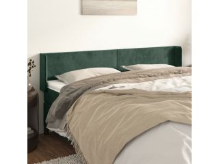 vidaXL Čelo postele typu ušák tmavě zelená 163x16x78/88 cm samet