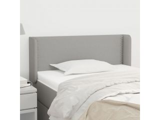 Čelo postele typu ušák světle šedé 103x16x78/88 cm textil