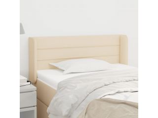 Čelo postele typu ušák krémové 103 x 16 x 78/88 cm textil