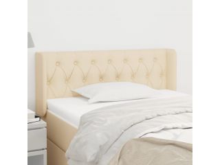 vidaXL Čelo postele typu ušák krémové 103 x 16 x 78/88 cm textil