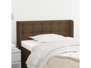 Čelo postele typu ušák tmavě hnědé 83 x 16 x 78/88 cm textil