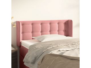 Čelo postele typu ušák růžová 93x16x78/88 cm samet