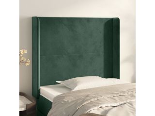 vidaXL Čelo postele typu ušák tmavě zelená 103x16x118/128 cm samet